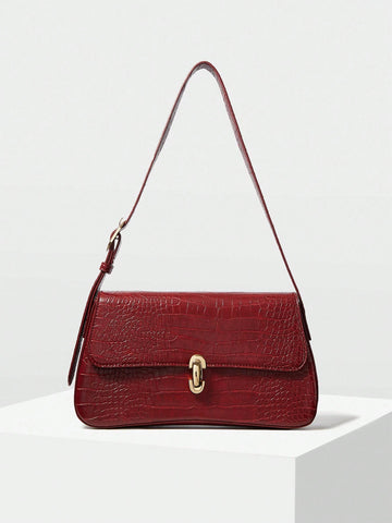Crocodile Embossed Shoulder Bag, Holiday Commuter Bag