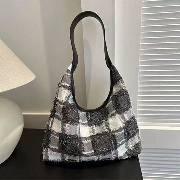 Vintage Plaid Shoulder Bag