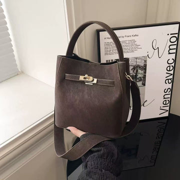 Elegant Brown Bucket Tote Bag