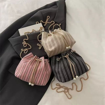 Elegant Woven Bucket Bag