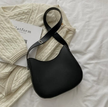 Classic Black Crescent Shoulder Bag